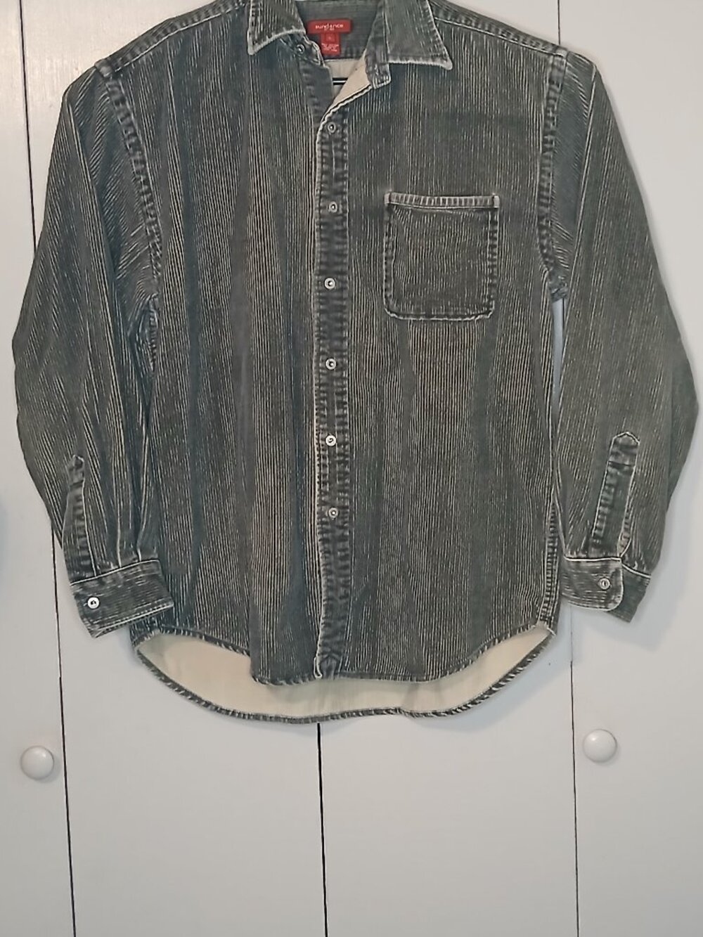 Sundance Men's Large Cotton Corduroy Green Shacket (0936C1)